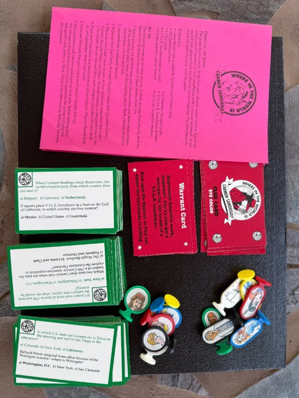 Vintage 1992 Where in the World is Carmen Sandiego Board Game - 100% Complete